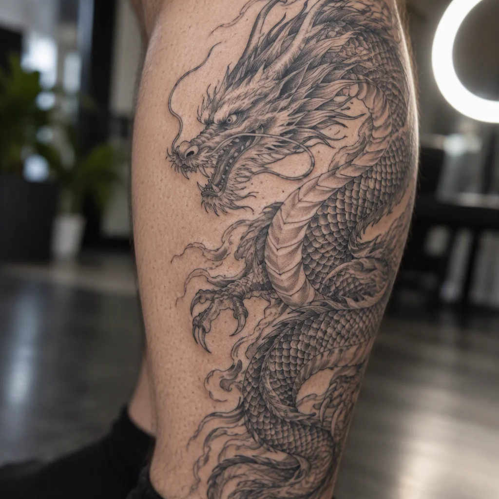 Hình 4 trong bộ sưu tập hình xăm rồng