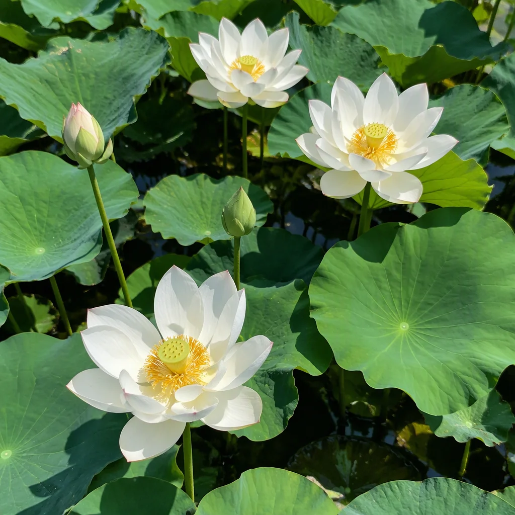 hình hoa sen trắng, mẫu 11
