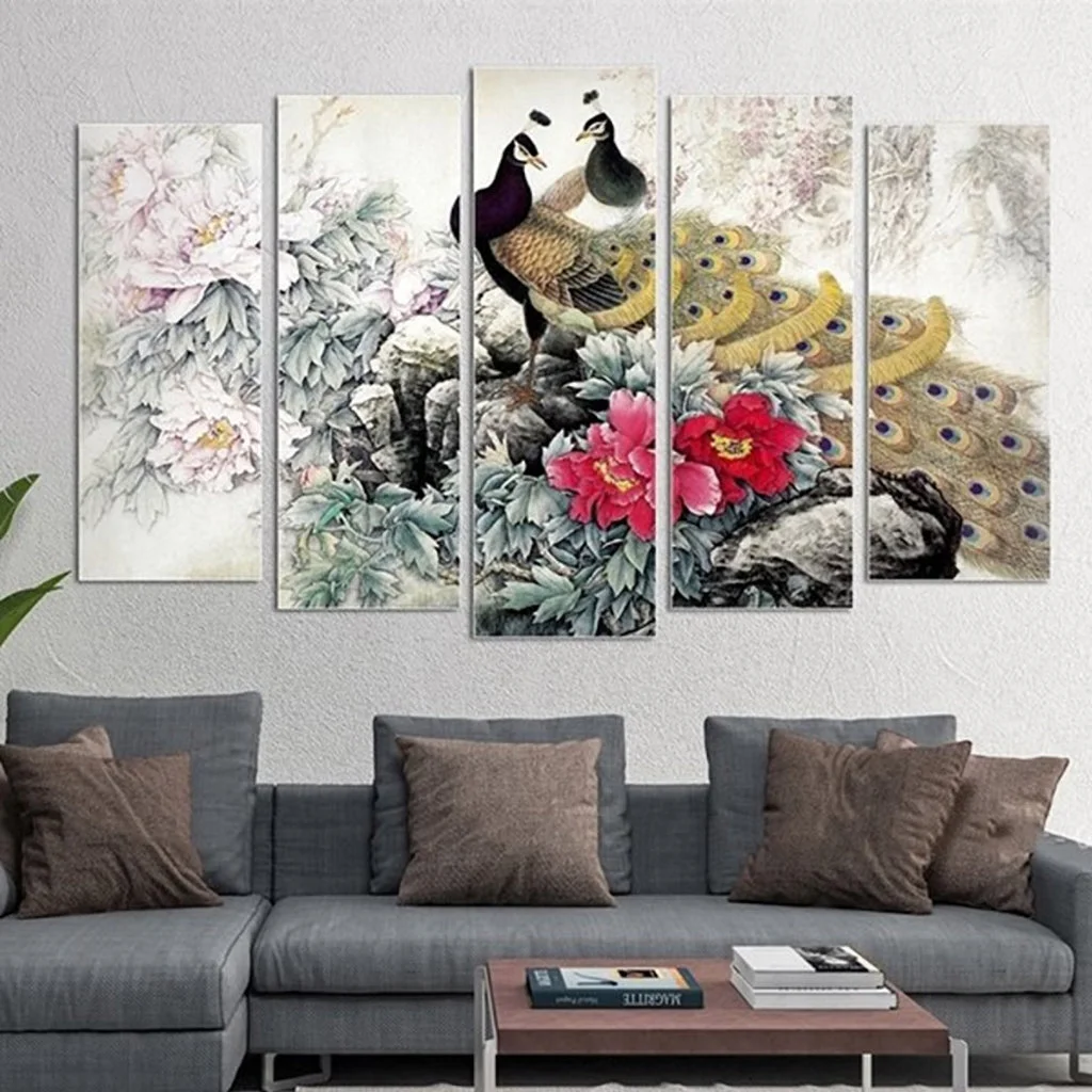 Tranh treo tường phong thủy: Tranh khổng tước