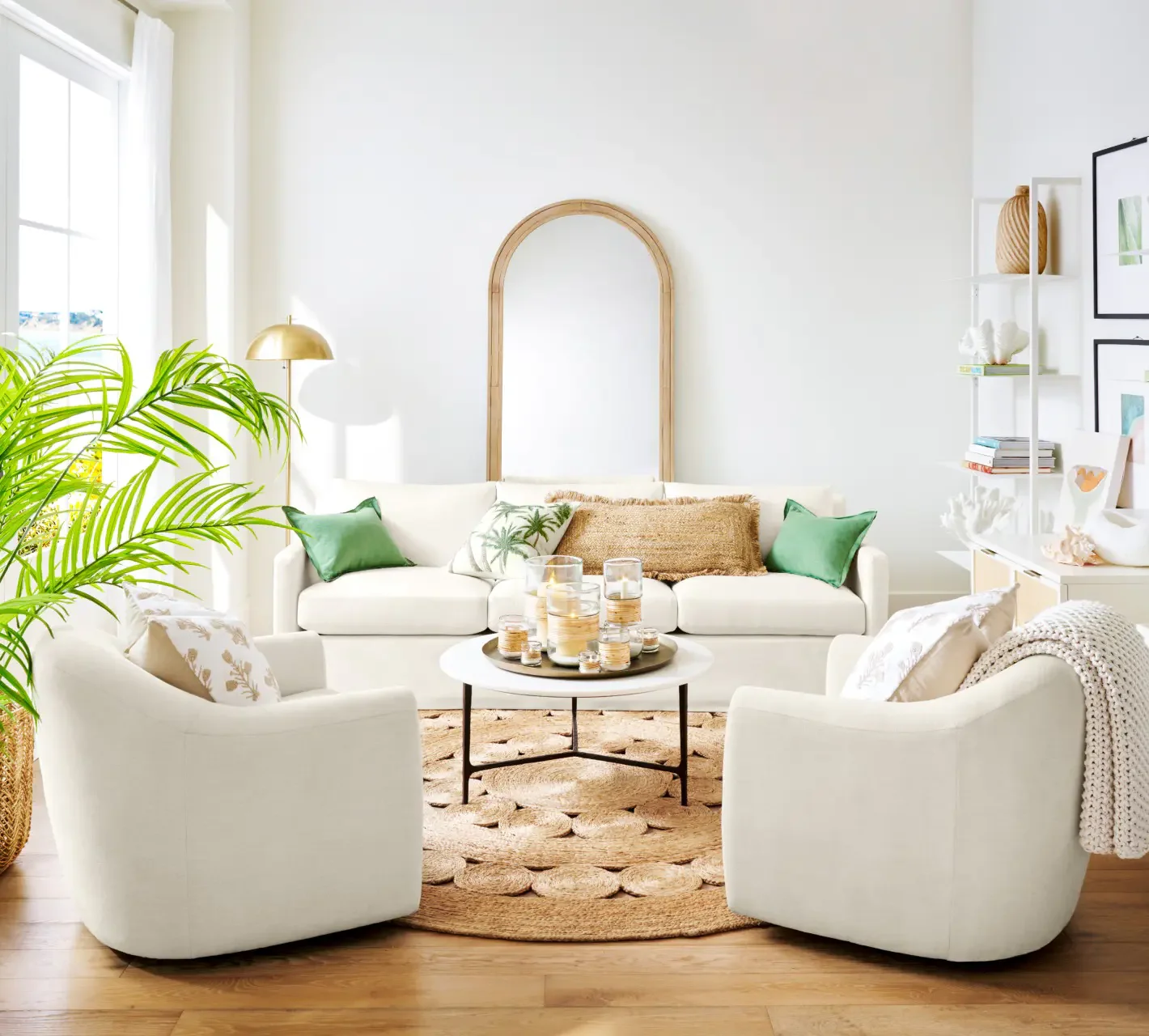 Mẫu thiết kế phòng khách sử dụng tông màu sáng 70m2