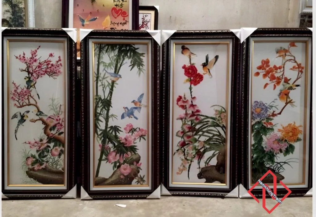 đóng khung tranh thêu chữ thập tphcm - Khung Ảnh Giá Rẻ