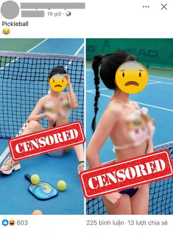 Mặc bikini 2 mảnh tạo dáng trên sân pickleball câu like: Phản cảm khủng khiếp!