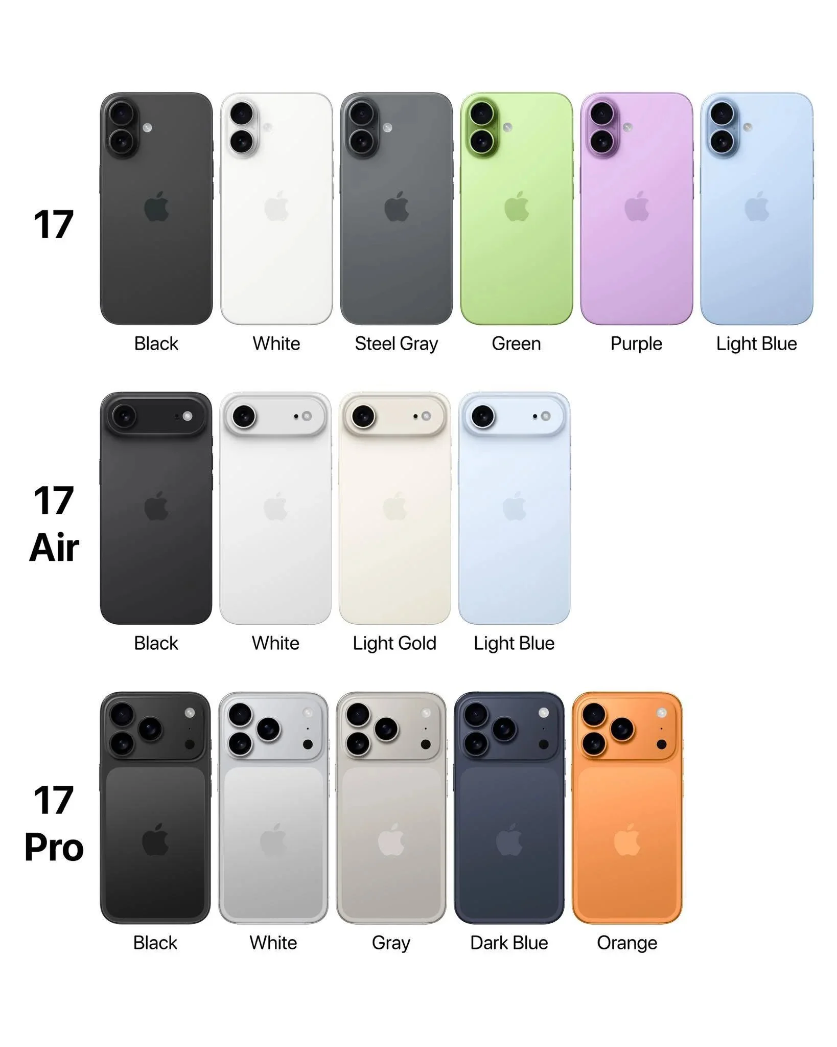 iPhone 17 và iPhone 17 Pro lộ diện, sẽ có tới 11 màu sắc hoàn toàn mới?