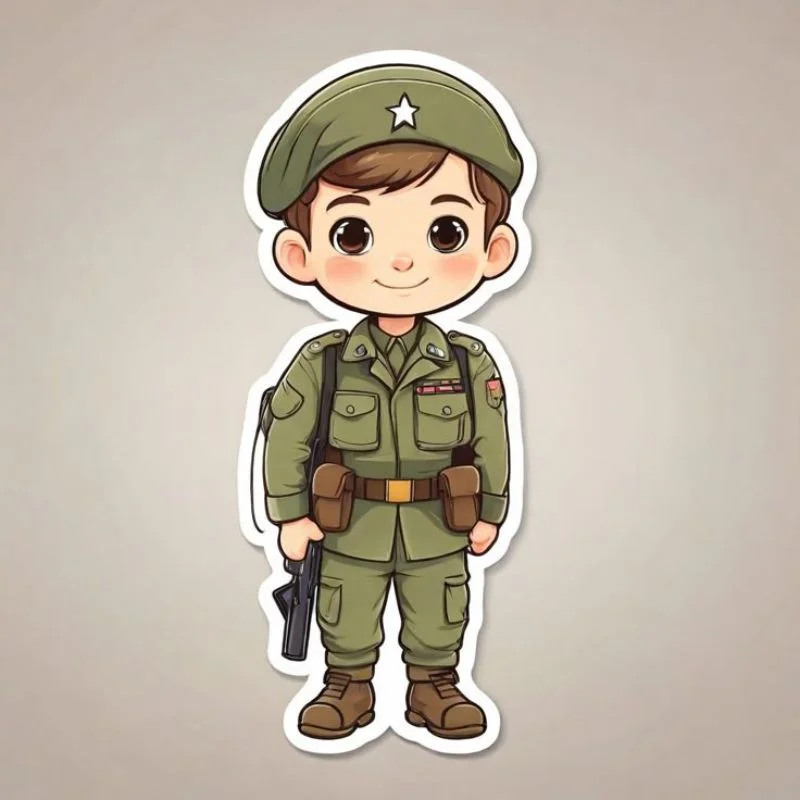 Hình ảnh chú bộ đội chibi